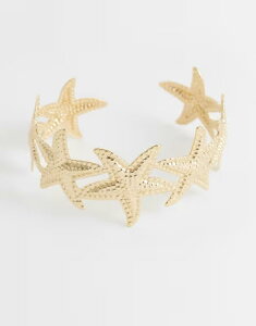 �G�C�\�X ���f�B�[�X �A�N�Z�T���[ �u���X���b�g�E�o���O���E�A���N���b�g ASOS DESIGN cuff bracelet with starfish design tone GOLD �S�[���h