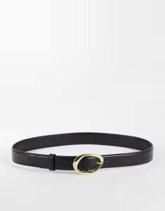�G�C�\�X ���f�B�[�X �A�N�Z�T���[ �x���g ASOS DESIGN waist and hip gold bubble angled buckle Black �u���b�N