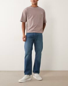 �W���b�N �A���h �W���[���Y �����Y �{�g���X �f�j���p���c �W�[���Y Jack & Jones Christraight fit jeans in dark Blue Denim �f�j��