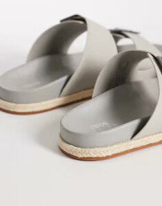 �G�C�\�X �����Y �V���[�Y �T���_�� ASOS DESIGN two strap sandals with buckles Gray �O���[