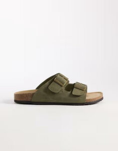 �G�C�\�X �����Y �V���[�Y �T���_�� �X�G�[�h ASOS DESIGN two strap sandals with cork sole in sage bonded suede SAGE �Z�[�W