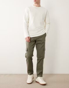 �G�C�\�X �����Y �{�g���X �J�W���A���p���c �J�[�S�p���c ASOS DESIGN tapered cargo pants Khaki �J�[�L