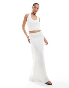 �t�H�[�X&���b�N���X ���f�B�[�X �g�b�v�X �V���c �j�b�g �z���^�[ 4th & Reckless knit low back halterneck top - part of a set White �z���C�g