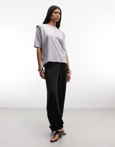 �G�C�\�X ���f�B�[�X �g�b�v�X T�V���c ���M�����[�t�B�b�g ASOS DESIGN regular fitee with sharp shoulder padetail heather Gray Heather �O���[