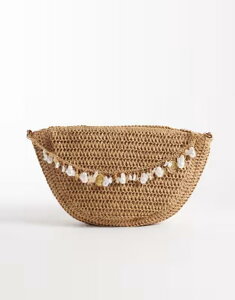�T�E�X�r�[�` ���f�B�[�X �o�b�O South Beach straw crossbody bag with faux-shell embellishments NEUTRAL �x�[�W��