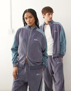 �R���[�W���� ���f�B�[�X �A�E�^�[ �W���P�b�g�E�u���]�� COLLUSION Unisex velour track jacket and PURPLE �p�[�v��