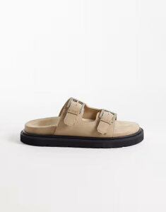 �E�H�[�N�����h�� ���f�B�[�X �V���[�Y �T���_�� �X�G�[�h Walk London Budapest double strap sandals in stone suede Stone suede �X�g�[��