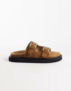 �E�H�[�N�����h�� ���f�B�[�X �V���[�Y �T���_�� �X�G�[�h Walk London Budapest double strap sandals in tan suede Tan Suede �^��
