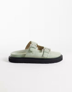 �E�H�[�N�����h�� ���f�B�[�X �V���[�Y �T���_�� �X�G�[�h Walk London Budapest double strap sandals in mint green suede Mint Green Suede �O���[��