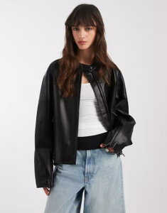 �G�C�\�X ���f�B�[�X �A�E�^�[ �W���P�b�g�E�u���]�� ���U�[ ASOS DESIGN motorsport leather look moto jacket Black �u���b�N