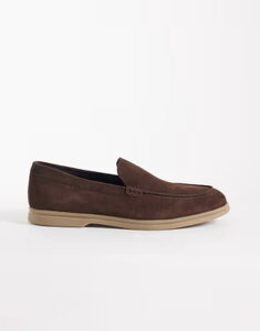 �G�C�\�X �����Y �V���[�Y �X���b�|���E���[�t�@�[ �X�G�[�h ASOS DESIGN loafers with rubber sole suede BROWN �u���E��