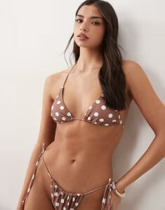 �L�����f�B�[�p���c ���f�B�[�X ���� �g�b�v�̂� �h�b�g�� �h�b�g Candypants triangle bikini topolka dot BROWN �u���E��