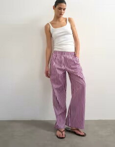 �g�b�v�V���b�v ���f�B�[�X �{�g���X �J�W���A���p���c ���C�h���b�O Topshopoplin wide leg pull on pantstripes Pink Stripe �s���N