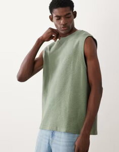 �G�C�\�X �����Y �g�b�v�X �x�X�g ASOS DESIGN super heavyweight oversized tank top texture Sea spray �O���[��