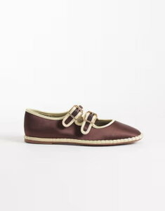 �G�C�\�X ���f�B�[�X �V���[�Y �p���v�X ASOS DESIGN Lumina mary jane ballet flats in chocolate and lemon CHOC/LEMON MIX �`���R���[�g
