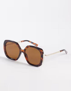 �A���h ���f�B�[�X �A�N�Z�T���[ �T���O���X�E�A�C�E�F�A ALDO mickaela oversized oval sunglasses in tort BROWN �u���E��
