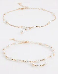 �A���h ���f�B�[�X �A�N�Z�T���[ �����O �A���N�� ALDO soffya layered anklet in faux pearls WHITE �z���C�g