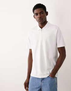�W���b�N �A���h �W���[���Y �����Y �g�b�v�X �|���V���c �n�[�t�W�b�v Jack & Jones Premium quarter zipolo top Bright White �z���C�g