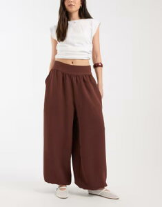 �G�C�\�X ���f�B�[�X �{�g���X �J�W���A���p���c ASOS DESIGN tailored cuffed hem balloon pants - part of a set brown �u���E��