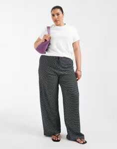 �I�����[�J�[�u ���f�B�[�X �{�g���X �J�W���A���p���c ONLY Curve pull on pantstripes Black �u���b�N