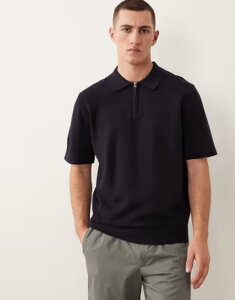 �W���b�N �A���h �W���[���Y �����Y �g�b�v�X �|���V���c �n�[�t�W�b�v �j�b�g Jack & Jones Premium half zip knit polo Night Sky �l�C�r�[