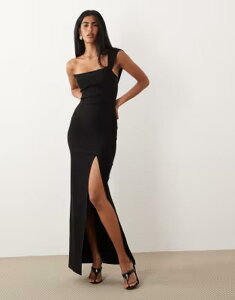 �x�X�p�[ ���f�B�[�X �g�b�v�X �����s�[�X �}�L�V Vesper bengaline fallen shoulder bandeau side split maxi dress Black �u���b�N