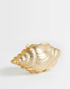�G�C�\�X ���f�B�[�X �A�N�Z�T���[ ASOS DESIGN hair claw clip with conch shell design in brushed gold tone GOLD �S�[���h