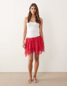 �~�X�Z���t�t���b�W ���f�B�[�X �{�g���X�J�[�g �~�j Misselfridge layered mini skirt RED ���b�h