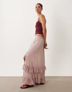 �~�X�Z���t�t���b�W ���f�B�[�X �{�g���X�J�[�g �}�L�V Misselfridge maxi skirt with frill in plaid �`�F�b�N