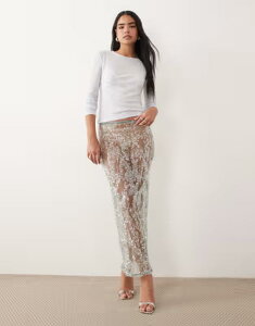 �G�C�\�X ���f�B�[�X �{�g���X�J�[�g ���b�V�� �V�A�[ �X�p���R�[�� �}�L�V ASOS DESIGN sheer sequin mesh maxi skirt in mint �~���g