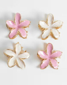 �A�N�Z�T���C�Y ���f�B�[�X �A�N�Z�T���[ �~�j Accessorize 4 pack enamel flower mini hair clips Multi �}���`�J���[