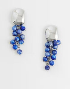 �G�C�\�X ���f�B�[�X �A�N�Z�T���[ �s�A�X�E�C�������O ASOS DESIGN stud earrings with blue beads tone BLUE �u���[