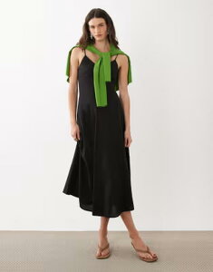 �}���S ���f�B�[�X �g�b�v�X �����s�[�X �}�L�V Mango seam detail strappy maxi dress Black �u���b�N