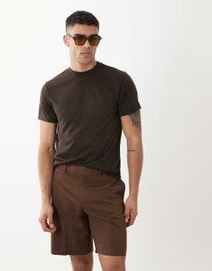 �G�C�\�X �����Y �g�b�v�X T�V���c ���M�����[�t�B�b�g ���l�� ASOS DESIGN regular fit boxy T-shirt linen look Demitasse �u���E��