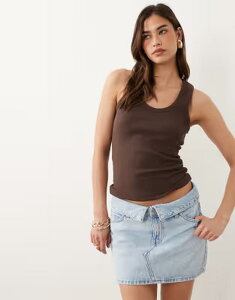 �}���S ���f�B�[�X �{�g���X�J�[�g �~�j T�V���c �R�b�g�� �f�j�� Mango Teen 100% cotton folded waist denimini skirt in bleach wash BLUE �u���[
