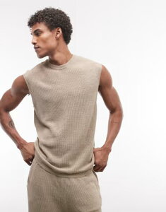 �G�C�\�X �����Y �g�b�v�X �x�X�g ���b�V�� �j�b�g ASOS DESIGN knit mesh tank in stone - part of a set STONE �X�g�[��