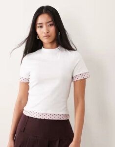 �G�C�\�X ���f�B�[�X �g�b�v�X T�V���c �h�b�g�� �h�b�g ASOS DESIGN short sleeve double layer polka dotopolka Dot �h�b�g