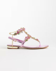 �A�U���A ���� ���f�B�[�X �V���[�Y �T���_�� AZALEA WANG Azalea Marinella embellished flat sandals PINK �s���N