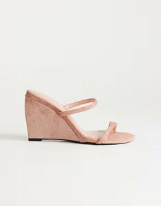 �g�b�v�V���b�v ���f�B�[�X �V���[�Y �T���_�� ���U�[ �q�[�� Topshop Abi strappy wedge heels hair-on realeather Pink pony �s���N