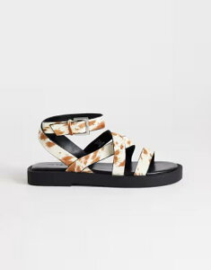 �g�b�v�V���b�v ���f�B�[�X �V���[�Y �T���_�� �v�����g ���U�[ Topshop Sasha strappy flat sandals in cow print hair on realeather Cow print pony