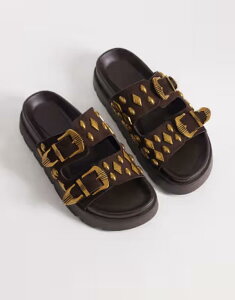 �G�C�\�X ���f�B�[�X �V���[�Y �T���_�� �X�G�[�h ASOS DESIGN Flair boho studded sandals in chocolate suedette CHOCOLATE SUEDETTE �`���R���[�g