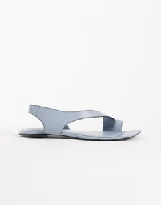 �G�C�\�X ���f�B�[�X �V���[�Y �T���_�� �~�j ASOS DESIGN Francesca premiuminimal clean toe loop flat sandals in powder blue �u���[
