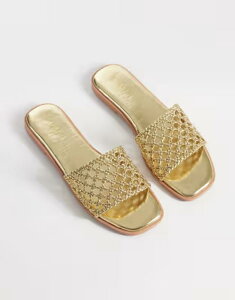 �V�~ ���f�B�[�X �V���[�Y �T���_�� SIMMI ShoesIMMI London Luna woven flat sandals GOLD �S�[���h