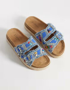 �V�~ ���f�B�[�X �V���[�Y �T���_�� SIMMI Shoesimmi London Mayha beededouble buckle sandals BLUE �u���[