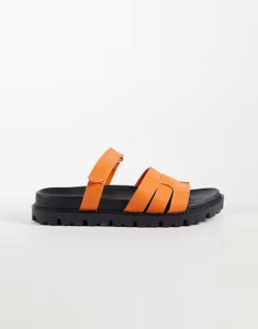 �V�~ ���f�B�[�X �V���[�Y �T���_�� SIMMI ShoesIMMI London Adelle chunky sandal slides in orange �I�����W
