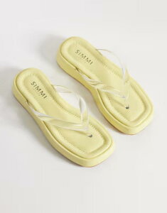 �V�~ ���f�B�[�X �V���[�Y �T���_�� SIMMI Shoesimmi London Drew flatform flip flops in yellow pu �C�G���[