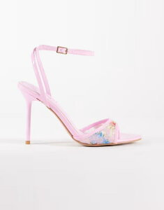 �V�~ ���f�B�[�X �V���[�Y �T���_�� �q�[�� SIMMI Shoesimmi London Juby heeled sandals with flower embroidery Pink pu �s���N