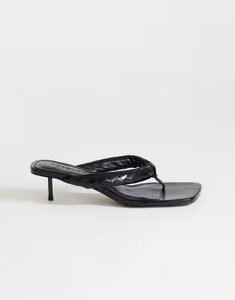 �g�b�v�V���b�v ���f�B�[�X �V���[�Y �T���_�� �q�[�� Topshop Emily pin heel woven toe thong sandals Black �u���b�N