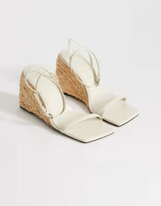 �g�b�v�V���b�v ���f�B�[�X �V���[�Y �T���_�� Topshop Elysia raffia two part sandal Off-white �I�t�z���C�g