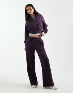 �R�b�g���I�� ���f�B�[�X �{�g���X �J�W���A���p���c ���C�h���b�O �X�E�F�b�g�p���c Cotton wide leg sweatpants in dark mulberry - part of a set DARK MULBERRY